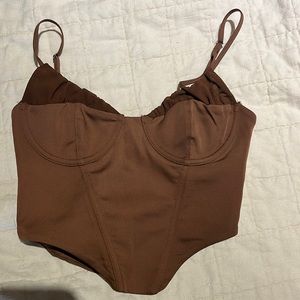 White fox sexy corset top